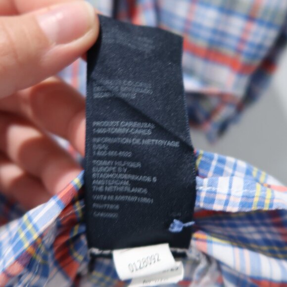 Tommy Hilfiger Womens Plaid 1/2 Button Up Long Sleeve Roll Up 3/4 Sleeve Blouse - Picture 10 of 17